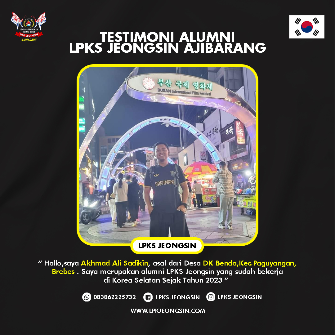 Testimoni Alumni LPKS Jeongsin yang sudah bekerja di Korea Selatan  Selain bekerja di sana ,kalian juga bisa menikmati keindahan dan hiburan yang ada di Korea Selatan  Bagi Kalian yang tertarik untuk bisa bekerja di Korea Selatan seperti mereka kalian bisa langsung bergabung bersama LPKS Jeongsin   Info Lengkapnya Kalian bisa hubungi :   - 0838-6222-5732